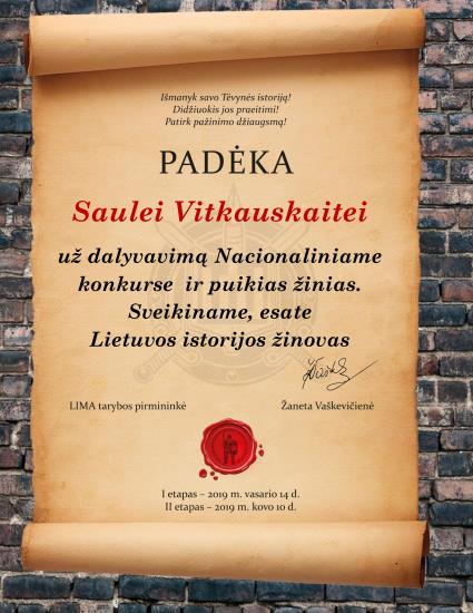 Padeka LIZ 2019 Saulė Vitkauskaitė 1